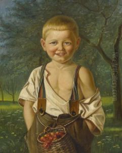 Junge Mit Kirschenkorb