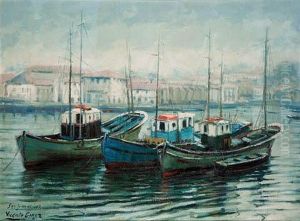 Puerto De San Juan De Luz by Vicente Giner