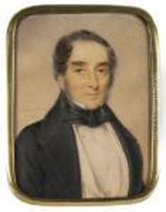 Portrait D'homme A La Veste Et Au Noeud Noir by Ernest Girard