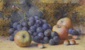 Plums Damsons And Cherries On A Mossy Bank Plums Damsons And Cherries On A Mossy Bank