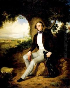 Aristocrate Avec Son Chien by Frederic Goupil