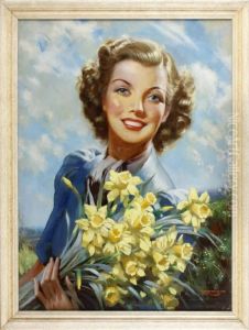 Girl With Daffodils by Joseph Greenup