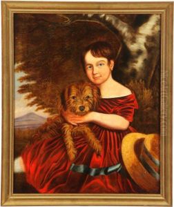 Portrait Of Child With Dog by Thomas Henry Gregg