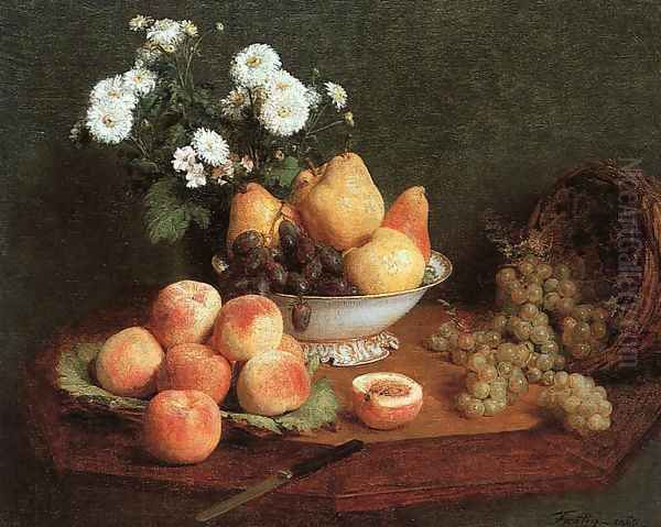 Flowers & Fruit on a Table 1865 - view 1