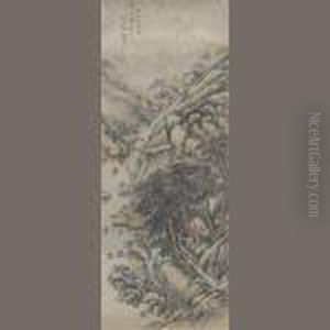 Autumn Landscape In The Style Of Wang Shimin by Xie Guansheng