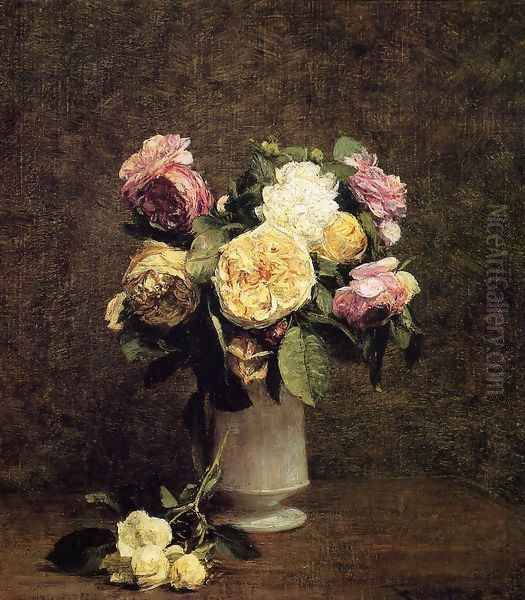 Roses in a White Porcelin Vase - view 1