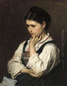 A Pensive Girl by Otto Edmund Gunther