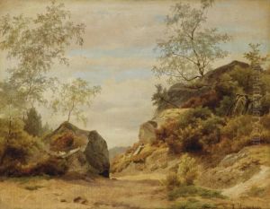 A Mountainous Landscape by Louwrens Hanedoes