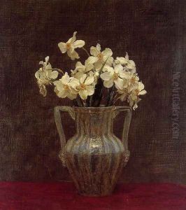 Narcisses in an Opaline Glass Vase