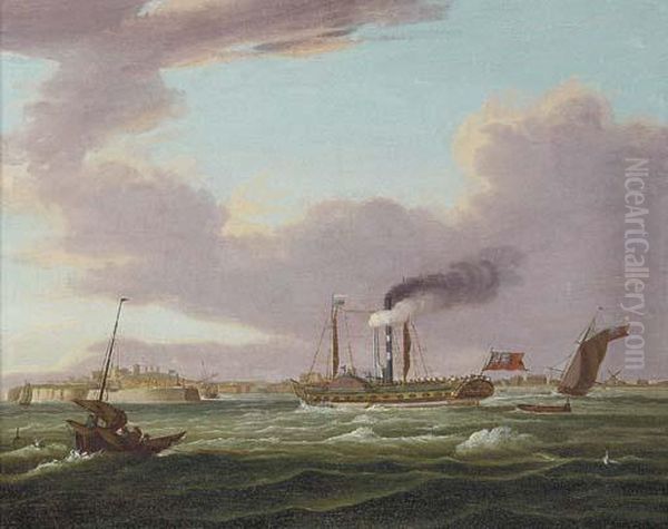 A Crowded Steamer Coming Into Ramsgate - view 1