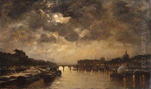 Les Quais A Paris by Leon Pierre Herpin