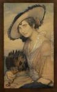 La Dama Del Abanico by Saturnino Herran