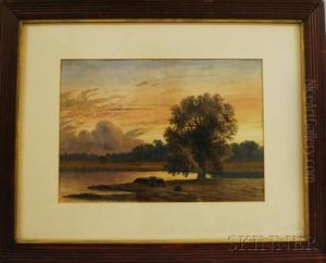 Landscape At Sunset by Henry Hitchings