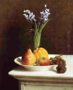 Still Life, Hyacinths and Fruit by Ignace Henri Jean Fantin-Latour