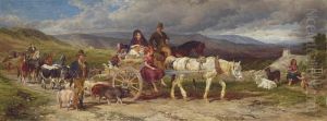 'when First I Saw Sweet Peggy': Irish Peasants Going To Market by William H. Hopkins