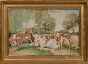 Cows At Pasture by O. Victor Humann