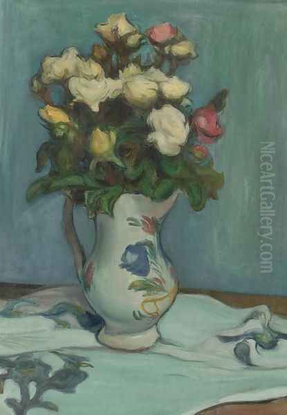 Roses Against a Blue Background - view 1