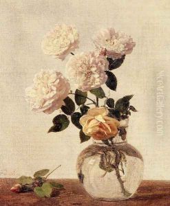Roses III by Ignace Henri Jean Fantin-Latour