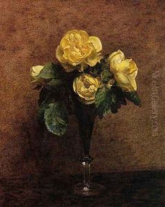 Fleurs: Roses Marechal Neil by Ignace Henri Jean Fantin-Latour