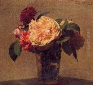 Flowers in a Vase by Ignace Henri Jean Fantin-Latour