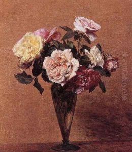 Roses in a Vase II by Ignace Henri Jean Fantin-Latour