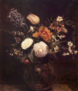 Flowers by Ignace Henri Jean Fantin-Latour