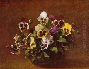 Pansies II by Ignace Henri Jean Fantin-Latour