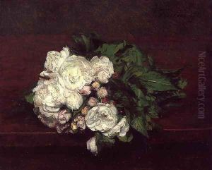 Flowers, White Roses by Ignace Henri Jean Fantin-Latour