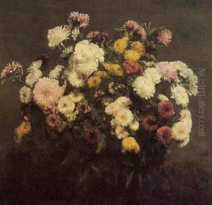 Large Bouquet of Crysanthemums by Ignace Henri Jean Fantin-Latour