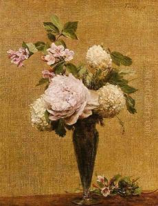 Vase of Peonies and Snowballs by Ignace Henri Jean Fantin-Latour