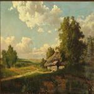 Russian Summer Landscape With A Hut