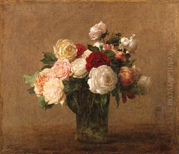 Roses in a Glass Vase - view 1
