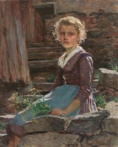 Wachauer Madchen Mit Feldblumen In Der Hand