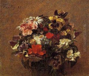 Bouquet of Flowers: Pansies by Ignace Henri Jean Fantin-Latour
