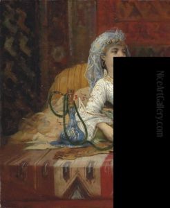 Femme Turque Allongee by Emile Henri La Porte