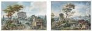 Deux Vues De Saint-cloud. by Claude Louis Langlois De Sezanne