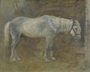 Schimmel Im Stall by Carl Johann Lasch