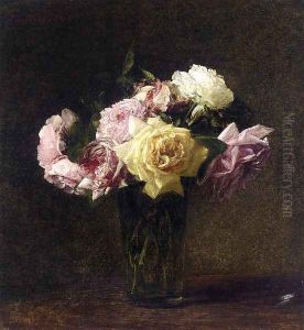 Roses 3 by Ignace Henri Jean Fantin-Latour
