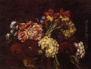 Flowers: Dahlias and Gladiolas by Ignace Henri Jean Fantin-Latour