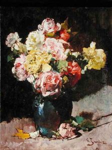 Vase of flowers by Georges Jeannin
