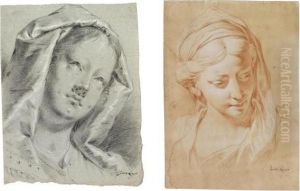 Teste Di Donna E Studi Di Figura by Cesare Ligari