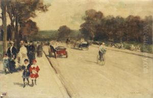 La Promenade, Avenue Du Bois De Boulogne A Paris by Aloys Francois Joseph Loir