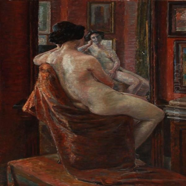 A Female Model Reflecting Herself - view 1
