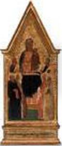 Vierge A L'enfant Sur Un Trone Entouree De Saints