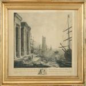 Coastal Scenery With Ships And Persons by Thomas Major