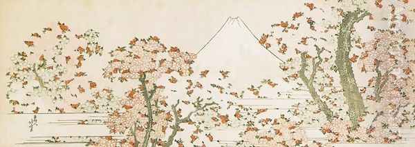 Mount Fuji with Cherry Trees in Bloom - view 1