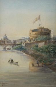 Roma, Approdo Sul Tevere A Castel Sant""angelo by G. Marchetti