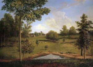 Landscape Looking Towards Sellers Hall from Mill Bank 1818 by Charles Willson Peale