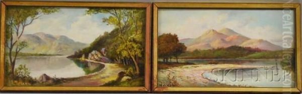 Two Mountain Lake Landscapes. - view 1