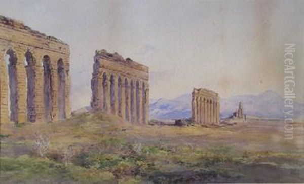 Roman Aqueduct In The Campagna - view 1